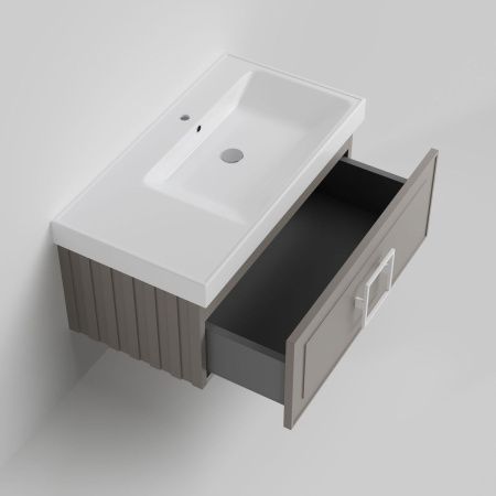 Тумба с раковиной La Fenice CUBO NFNC-01-CUB-C-90-2-90R 90х50 подвесная цвет бежевый