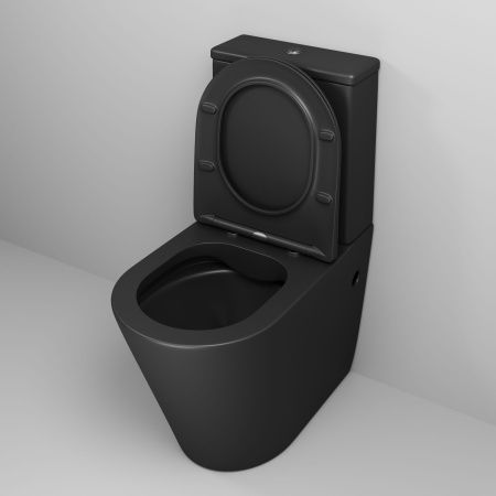 Унитаз напольный с бачком Grossman Color GR-4480BMS черный с сиденьем микролифт безободковый каскадный смыв