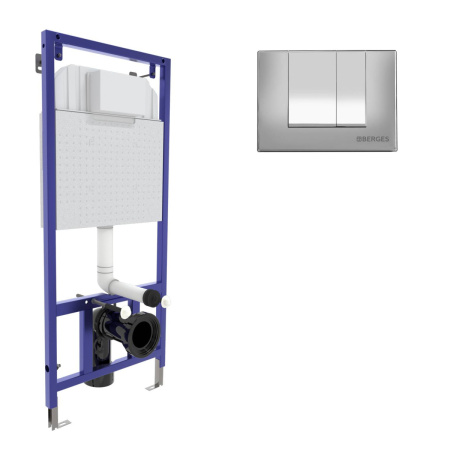 Комплект сантехническая инсталляция с клавишей смыва Berges NOVUM 040243