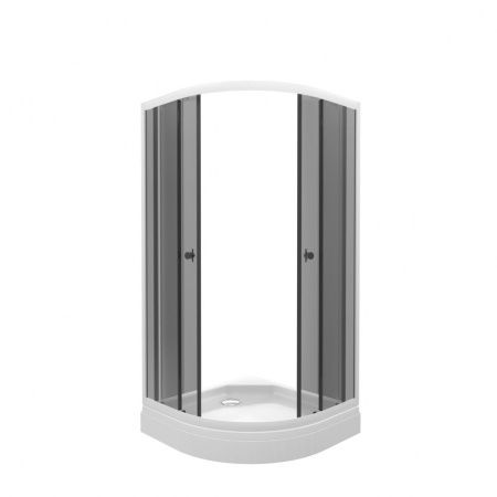 Душевой уголок Тритон Грэй Щ0000066464 90х90 стекло тонированное профиль белый с поддоном