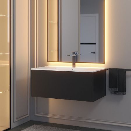 Тумба под раковину Uperwood Parma Premium 3930205467 90х50 подвесная цвет черный