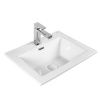 Раковина из сантехнического фарфора Bond Cube S06-500 50х40 встраиваемая цвет белый 1 отверстие под смеситель