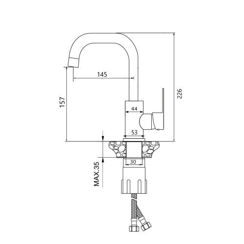 Смеситель Maretti Project Black PB32RP56 на раковину черный - фото 3