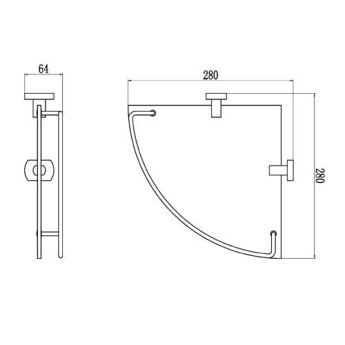 Полка в ванную комнату Savol S-009973 - фото 3