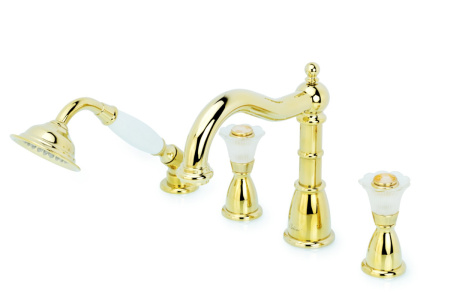 Смеситель Boheme Сamelia 395-Camelia на борт ванны золото