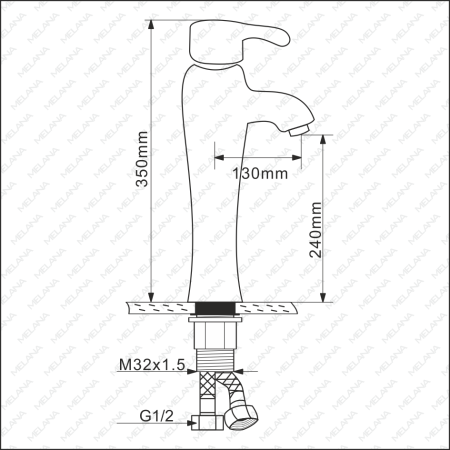 Смеситель Melana F-001CBK-M на раковину