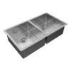 Кухонная мойка Paulmark GERBERG 78/2 UNI PM237844-BS 35х40 цвет серый поверхность брашированная