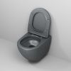 Унитаз подвесной Grossman Торнадо GR-4457GMSQ серый с сиденьем микролифт безободковый смыв торнадо