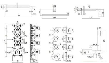 Душевая система Paffoni Modular Box KITMB019HGSP139KING встраиваемая в стену
