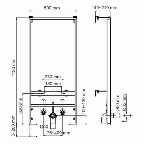 Инсталляция для биде WasserKRAFT  10BDT.020 - фото 3