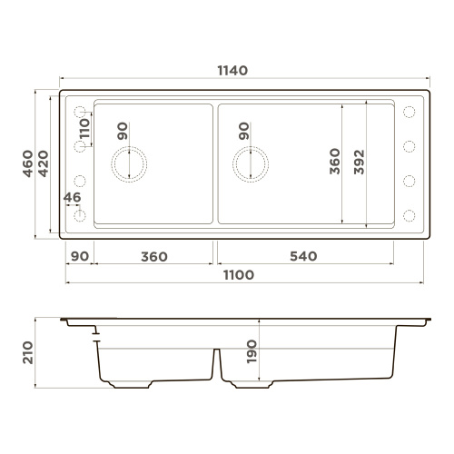Кухонная мойка Omoikiri Sintesi Pro 114-2-U/I 4997449 110х20 цвет белый поверхность матовая - фото 3