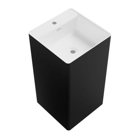 Раковина акриловая Wellsee Pure BY Wellsee 230716000 50х50 напольная цвет белый/черный 1 отверстие под смеситель