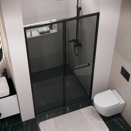 Душевая дверь Grossman Style 100.K33.05.120.21.10 120х195 стекло тонированное профиль черный матовый