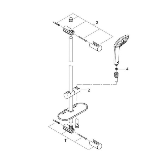 Душевой гарнитур Grohe Euphoria 27231001 настенный хром - фото 2
