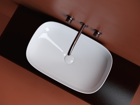 Раковина из сантехнического фарфора Ceramica Nova ELEMENT CN5030 60х40 накладная цвет белый без отверстий под смеситель