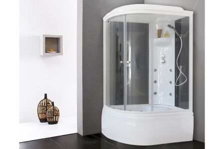 Душевая кабина Royal Bath ВК RB8120BK3-BT-R 120х80 асимметричная с крышей ориентация правая