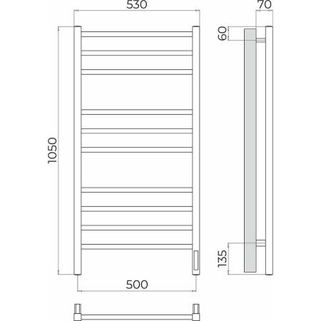 Полотенцесушитель электрический Terminus 4670078544407 55х105 хром