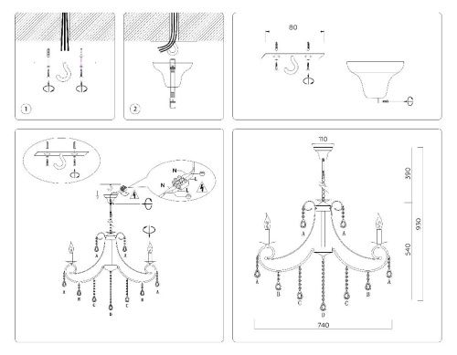 Люстра подвесная Ambrella Light Classic (Цлассиц) TR4917 - фото 3