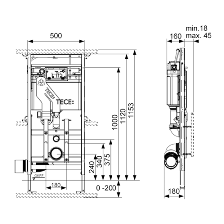 Инсталляция для унитаза Tece TECElux 9600400