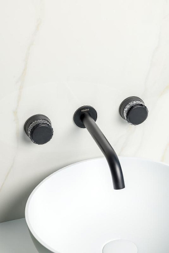 Смеситель Boheme Aura 152-2-B-A встраиваемый черный - фото 2