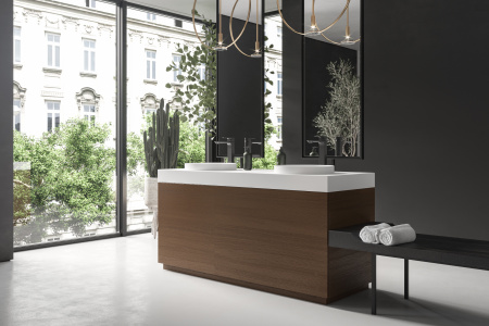 Раковина из искусственного камня Holbi CAPELLA 1.02.021.11.1 42х42 полувстраиваемая цвет белый матовый