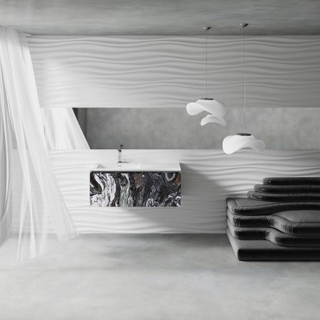 Раковина из искусственного камня S-Stone Salini Onda 1402206MN 200х70 накладная цвет белый