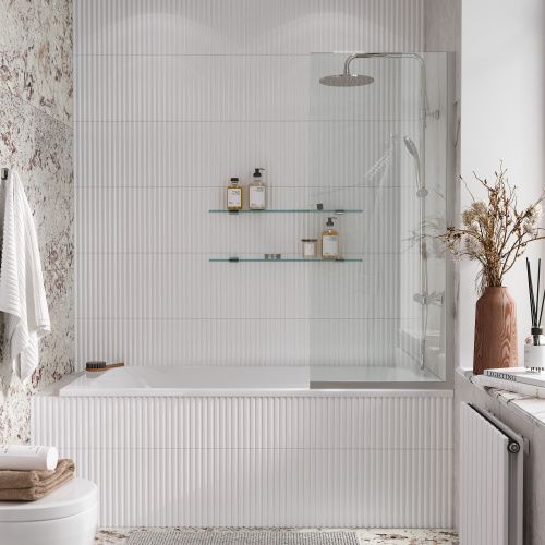 Душевая шторка Reflexion Fix RX14060CСR-08 60x140 стекло прозрачное профиль хром ориентация универсальная - фото 2