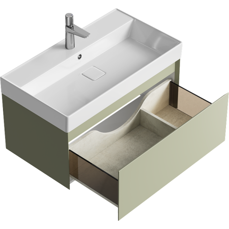 Тумба под раковину Aqwella Y GE01081SH 80х50 подвесная цвет зеленый