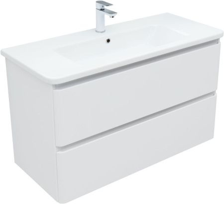 Тумба под раковину Aquanet Эмбер 00330469 100х40 подвесная цвет белый