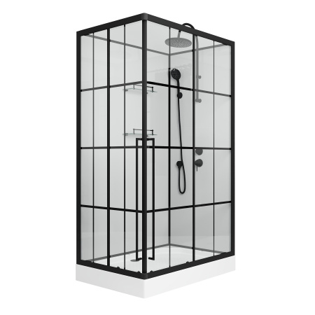 Душевая кабина Niagara Standart ST120/80/15QR/KL/BKT 120х80 прямоугольная без крыши ориентация правая