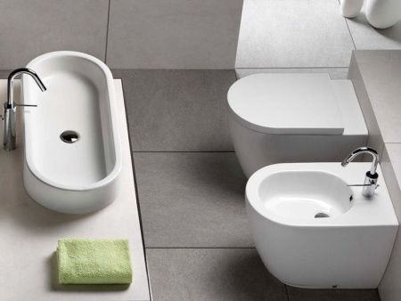 Раковина из сантехнического фаянса Hatria AREA Y0UF01 80х40 накладная цвет белый без отверстий под смеситель