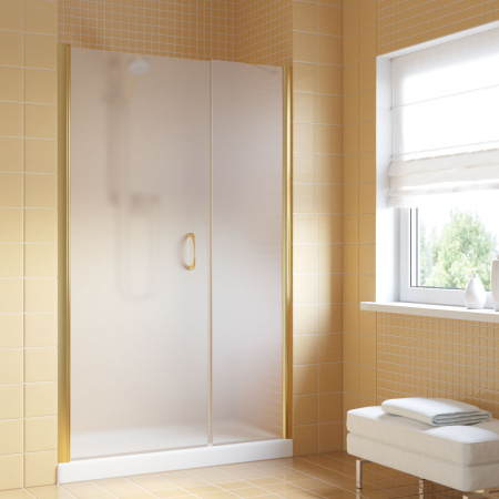 Душевая дверь Vegas-Glass EP-F-2 LUX EP-F-2 LUX 105 9 10 L 105х200 стекло матовое профиль золото глянцевое