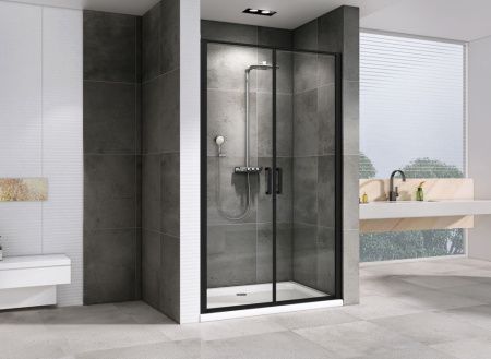 Душевая дверь Abber Sonnenstrand AG04100BC 100х195 стекло прозрачное профиль черный