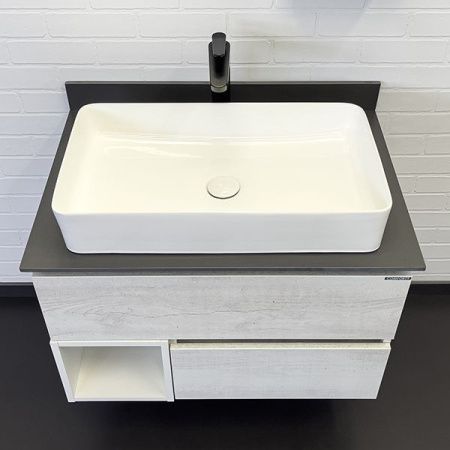 Тумба с раковиной Comforty Прага 00-00014831CF 80х50 подвесная цвет серый