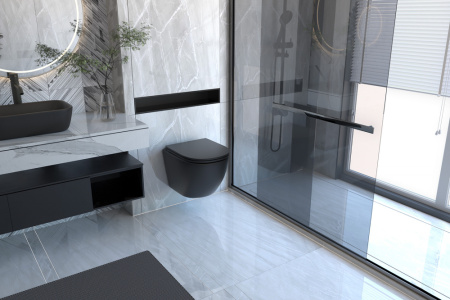 Комплект унитаз с инсталляцией с клавишей смыва ABBER Bequem AC1100MB-AC0105-AC0121MB