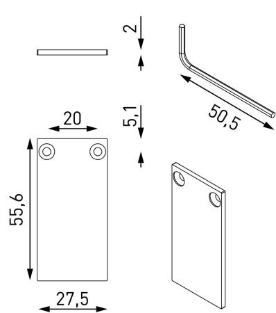 Комплект заглушек для накладного шинопровода Lumker SY-Link (СЫ-Линк) 00-00013581