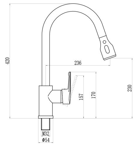Смеситель для кухни Savol S-002801L на столешницу сатин - фото 2