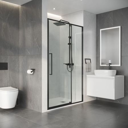 Душевая дверь Niagara Nova NG-35-11AGR 110х195 стекло прозрачное профиль графит