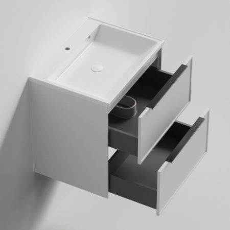 Тумба с раковиной La Fenice SIMPLA TWIN NFNC-01-SIM-B-100-2-3-100 100х50 подвесная цвет белый