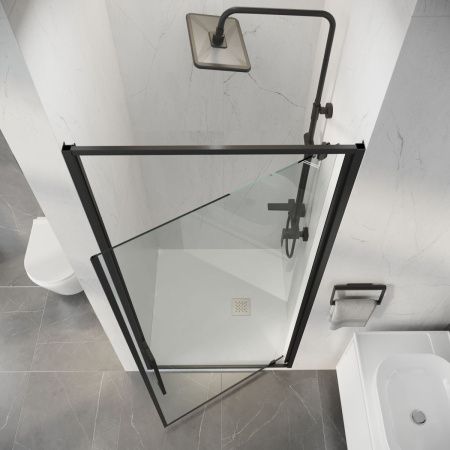 Душевая дверь Niagara Nova NG-35-10AGR 100х195 стекло прозрачное профиль графит