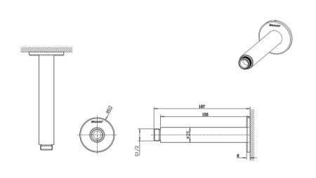 Держатель для лейки Bravat D314BW-1-ENG черный