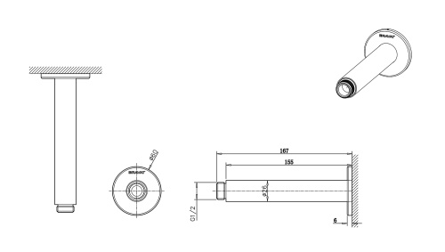 Держатель лейки Bravat D314BW-1-ENG черный - фото 2