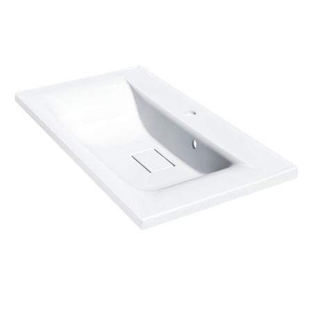 Раковина из искусственного камня Vincea VCB-3M800W 80х50 встраиваемая цвет белый 1 отверстие под смеситель