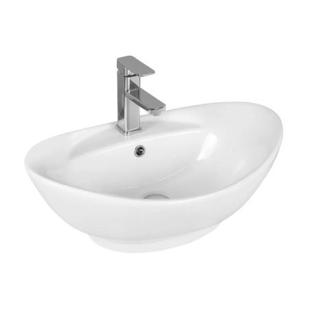 Раковина из сантехнического фарфора Cerutti SPA CR7003 60х40 накладная цвет белый 1 отверстие под смеситель