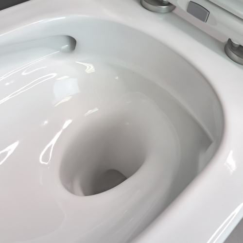 Унитаз подвесной Creo Сeramique LYON COMBO LY1100R белый с сиденьем с микролифт смыв торнадо - фото 4