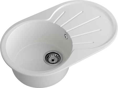 Кухонная мойка Granfest Rondo R-750L иней 75х46 цвет белый поверхность матовая