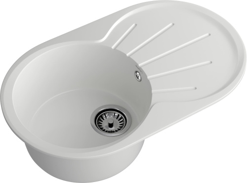 Кухонная мойка Granfest Rondo R-750L иней 75х46 цвет белый - фото 2