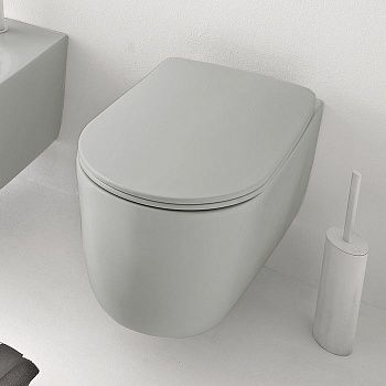 Чаша унитаза подвесная Kerasan Nolita 531459 цвет светло-серый без сиденья безободковая каскадный смыв