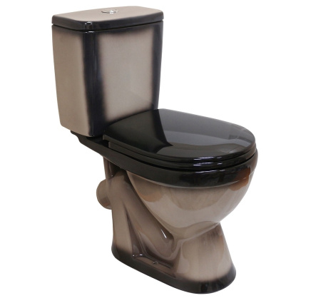 Унитаз-компакт напольный с бачком Rosa Лира Вн УнЧ10 черный с сиденьем каскадный смыв