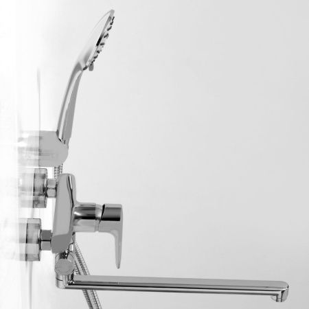 Смеситель для ванны и душа Wasserkraft Vils 5600 5602L настенный хром